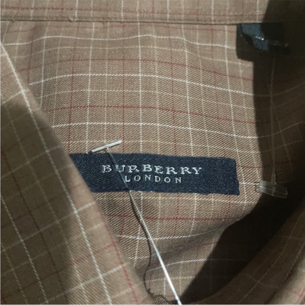 Burberry London Long Sleeve Button-Up Shirt - Brown Plaid - Size L